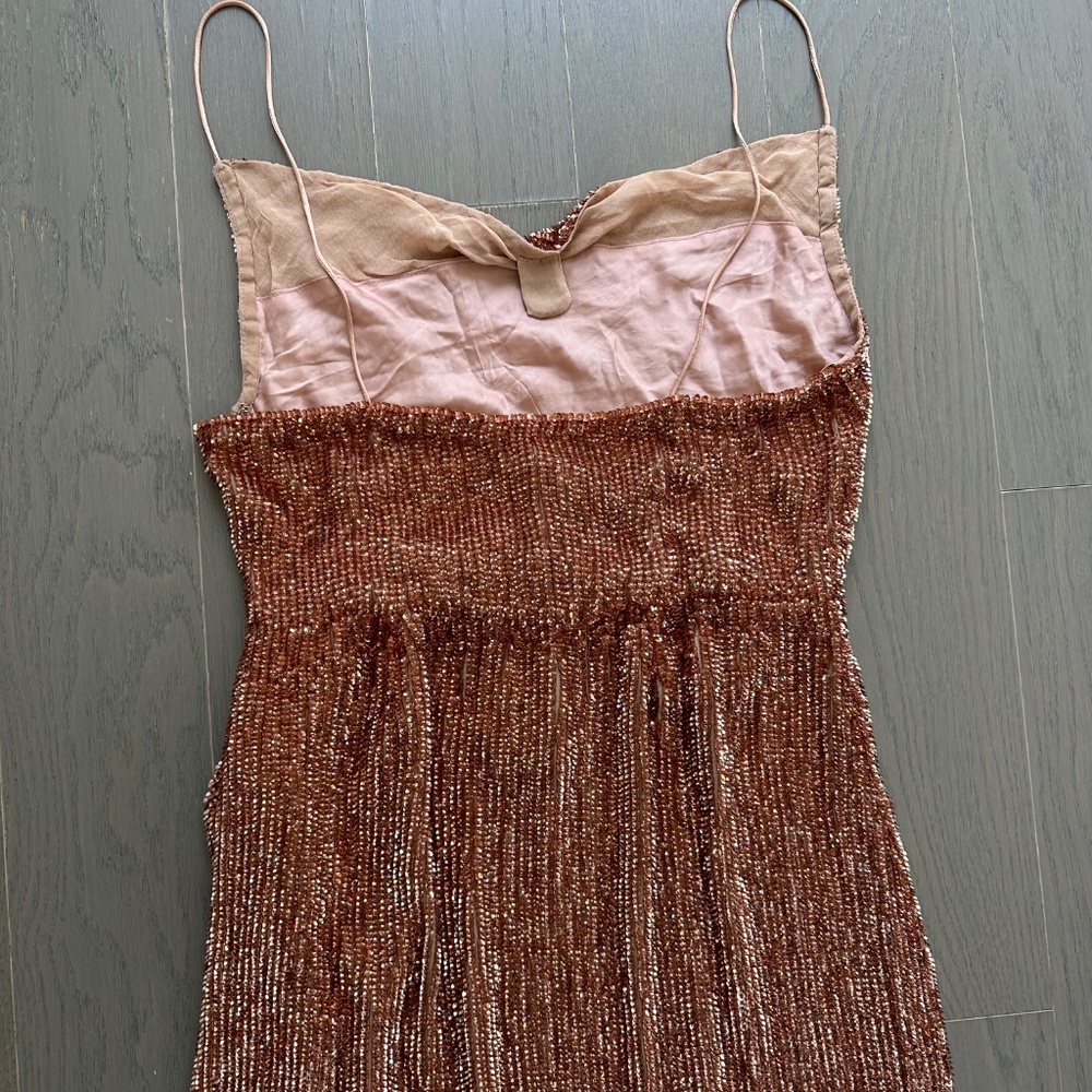 Retrofete KATYA sequin maxi dress drape gown - bronze - LARGE - with tags - Picture 8 of 11